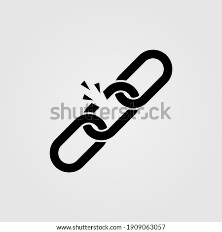 A broken link or broken seo backlink vector icon.