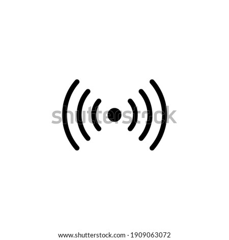 Radio wave, wireless signal icon. Broadcast live transmission symbol.