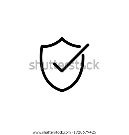 Protection, security icon. Safety shield symbol for computer data privacy and cybersecurity concepts.