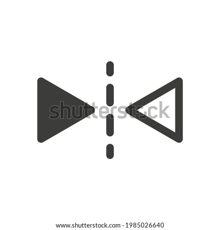 Horizontal flip line icon for web and mobile UI design.