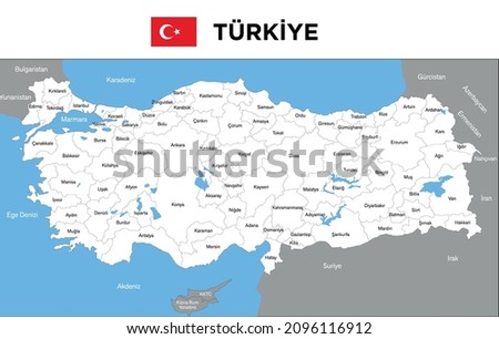 turkey cities map vector illustration
