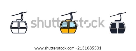 Cable car gondola icon symbol template for graphic and web design collection logo vector illustration