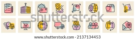 Delivery and shipping set icon symbol template for graphic and web design collection logo vector illustration Stock foto © 