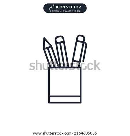 pen holder icon symbol template for graphic and web design collection logo vector illustration