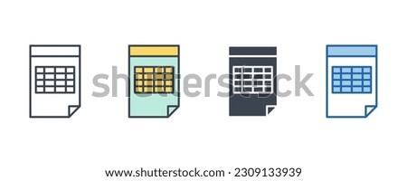 spreadsheet icon symbol template for graphic and web design collection logo vector illustration