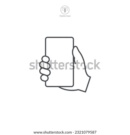 A vector illustration of a hand holding a smartphone icon, symbolizing connectivity, communication, or mobile technology. Perfect for app interfaces, digital interaction, or telephony