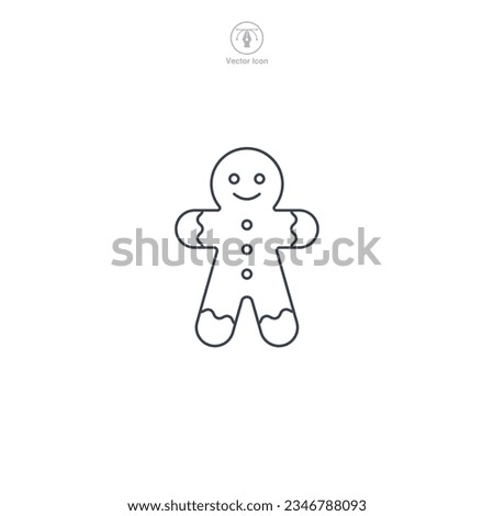 Gingerbread icon symbol vector illustration isolated on white background