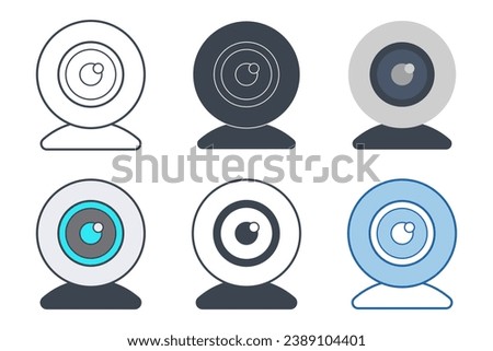 Webcam icon collection with different styles. webcam video call icon symbol vector illustration isolated on white background