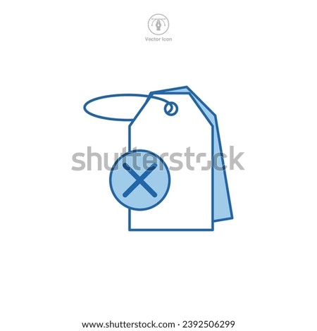 Price Tag with delete icon symbol vector illustration isolated on white background