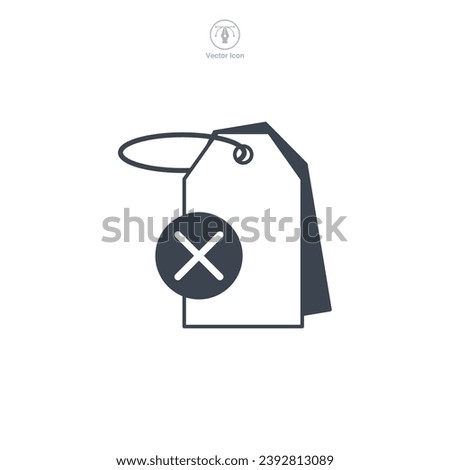 Price Tag with delete icon symbol vector illustration isolated on white background