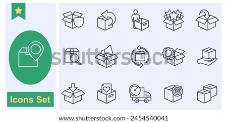 Box Delivery, Delivery package icon set symbol collection, logo isolated vector illustration