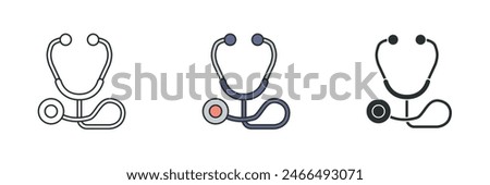 Stethoscope Icon. Medical or Healthcare theme symbol vector illustration isolated on white background