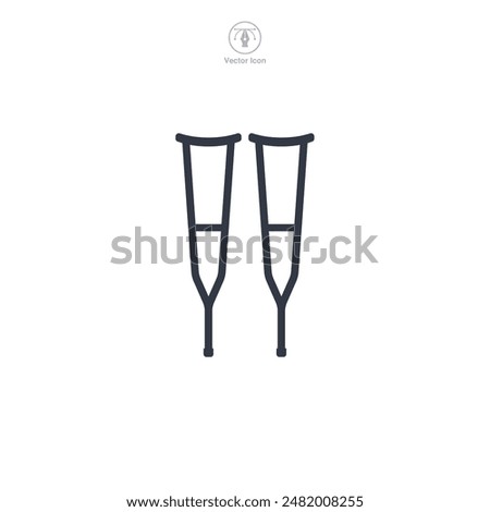 Crutches Icon symbol vector illustration isolated on white background