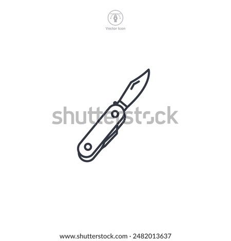 Swiss camping pocket knife Icon symbol vector illustration isolated on white background