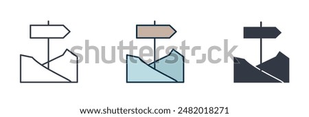 Trail Sign Icon symbol vector illustration isolated on white background