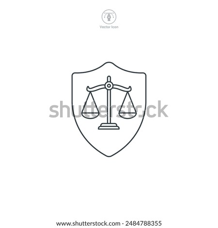 Legal Shield Icon symbol vector illustration isolated on white background