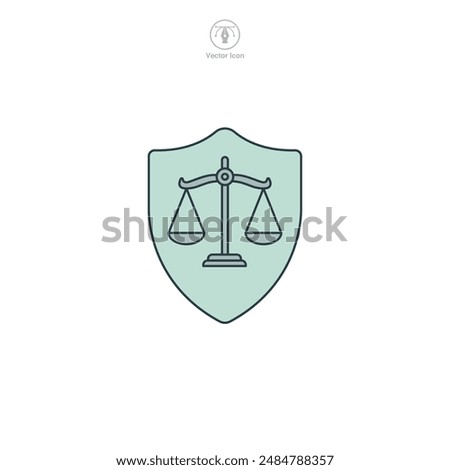 Legal Shield Icon symbol vector illustration isolated on white background