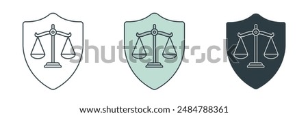 Legal Shield Icon symbol vector illustration isolated on white background