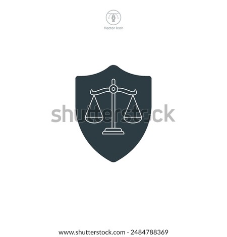 Legal Shield Icon symbol vector illustration isolated on white background