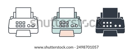 Fax machine icon symbol vector illustration isolated on white background