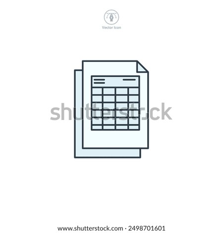 Spreadsheet icon symbol vector illustration isolated on white background