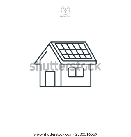 House with Solar Panel icon symbol vector illustration isolated on white background