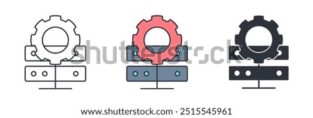 Database setting icon symbol vector illustration isolated on white background