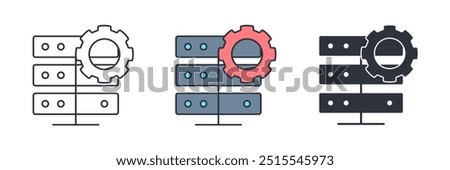 database setting icon symbol vector illustration isolated on white background