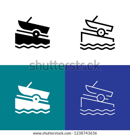 Boat Ramp Icon Set