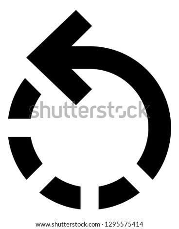Rotate Left Dashed Arrow Vector Icon