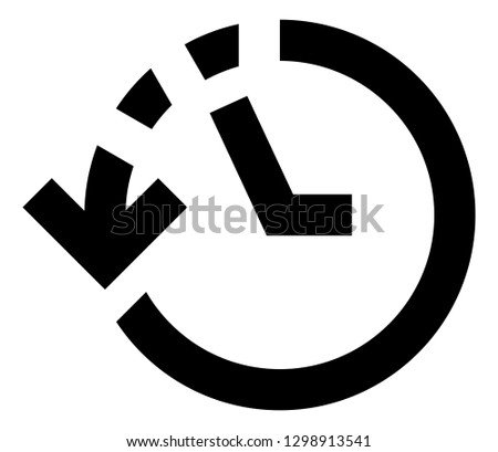 History Clock Dashed Line Vector Icon