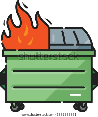 Dumpster Fire Fail Filled Outline Icon