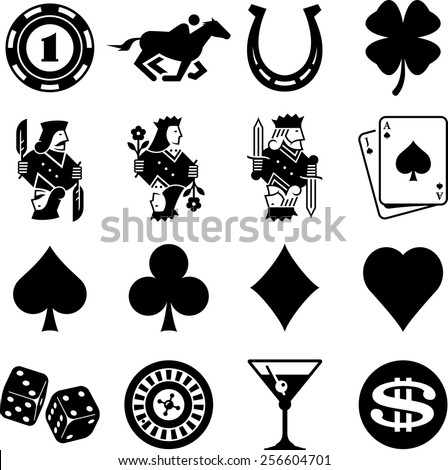 Gambling and casino icon set