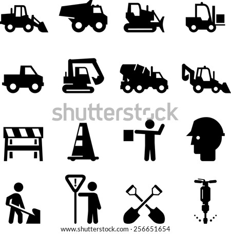 Construction and heavy equipment icons