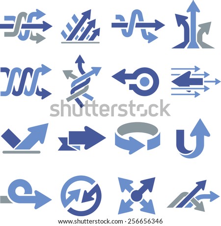 Arrows and directional pointers icons 