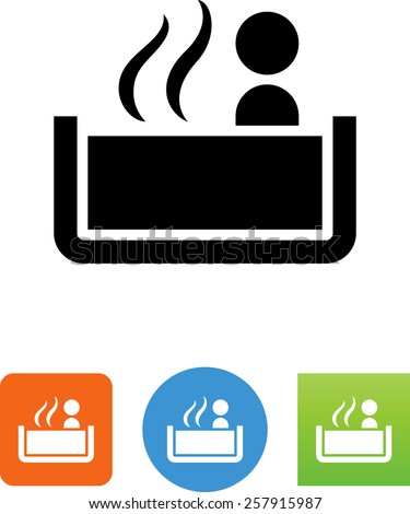 Person sitting in a hot tub icon