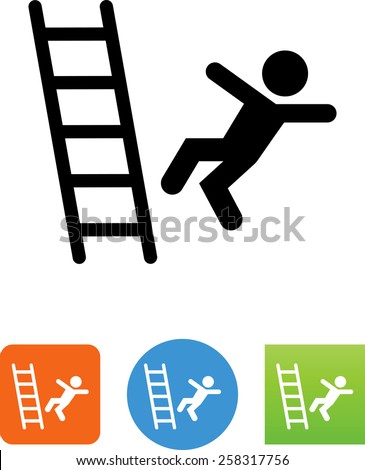 Person falling off a ladder icon