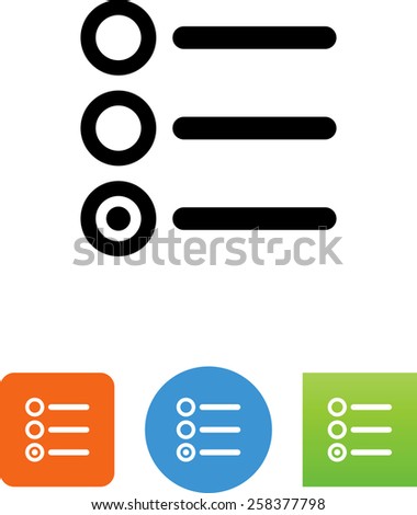 Radio button UI menu icon