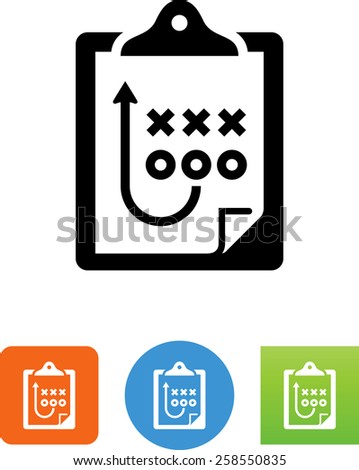 Play outlined on a clipboard icon