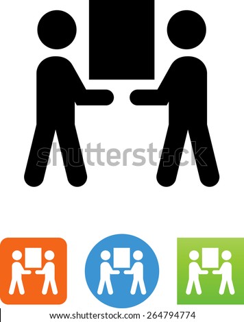 Two people lifting a heavy object icon