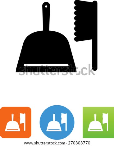 Dustpan with brush icon