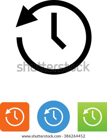 Clock going backwards / counterclockwise symbol 