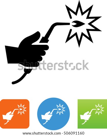 Hand holding a welding torch icon