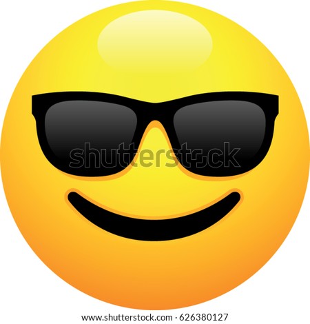 Smiley Face With Dark Sunglasses Emoji