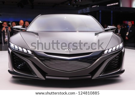 DETROIT - JANUARY 15 : Front view of the NSX Concept II at The North American International Auto Show  January 15, 2013 in Detroit, Michigan.