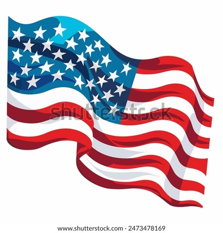 American flag for Memorial Day, 4th of July or Labour Day. Vector illustration.