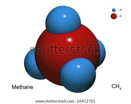 Isolated 3d Model Of A Molecule Of Methane On A White Background Stock ...