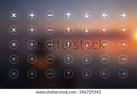 different thickness arrows set of vector buttons with next, previous, delete, add, down, up