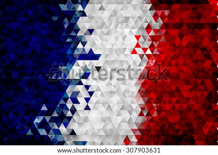 The national flag of France (French Republic) in vector triangular design