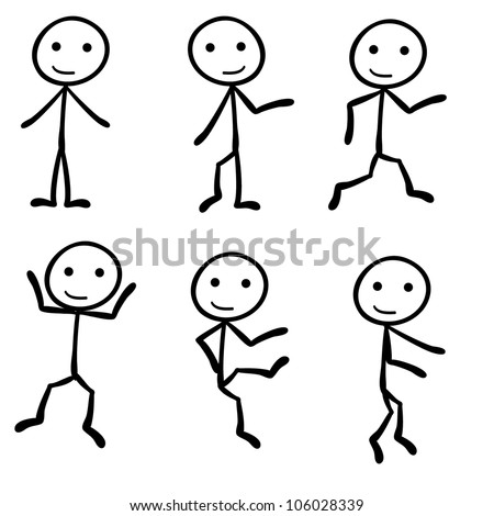 six different stick figure with different pose ストックフォト © 